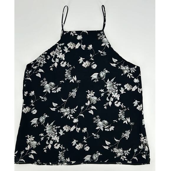 WAYF Black White Floral Deep V Neck Camisole Tank Top Lace Sexy Cottage Size S - Picture 4 of 8